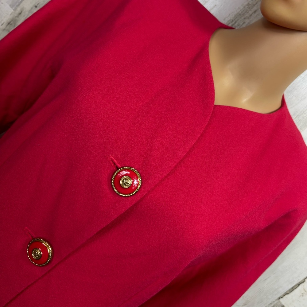 Constance Saunders Vintage Raspberry Button-Up Co… - image 2